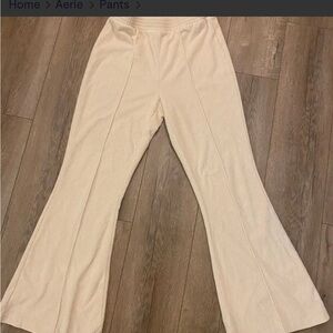 Aerie Beige Flare Pants